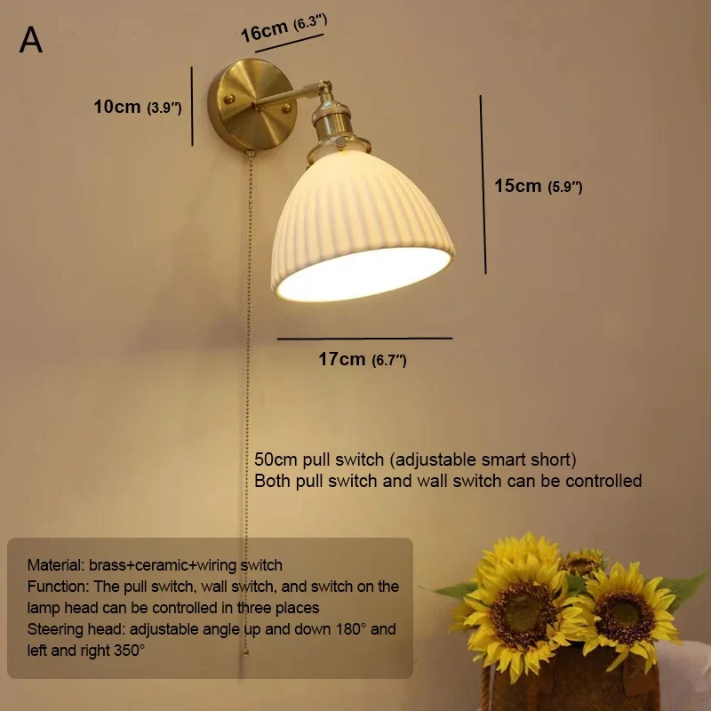 WPD Скандинавский латунный настенный светильник для гостиной, спальни, прикроватной тумбочки, современного гостиничного коридора, настенного светильника для прихожей Изображение 5