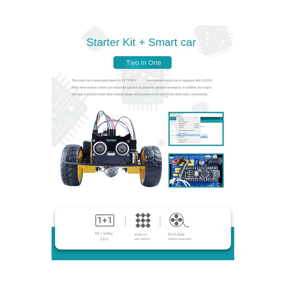 Автомобильный Комплект для программирования Умного Робота DIY Электронный Комплект Smart Car Robot Kit Programming Learning Programming Kit Изображение 3