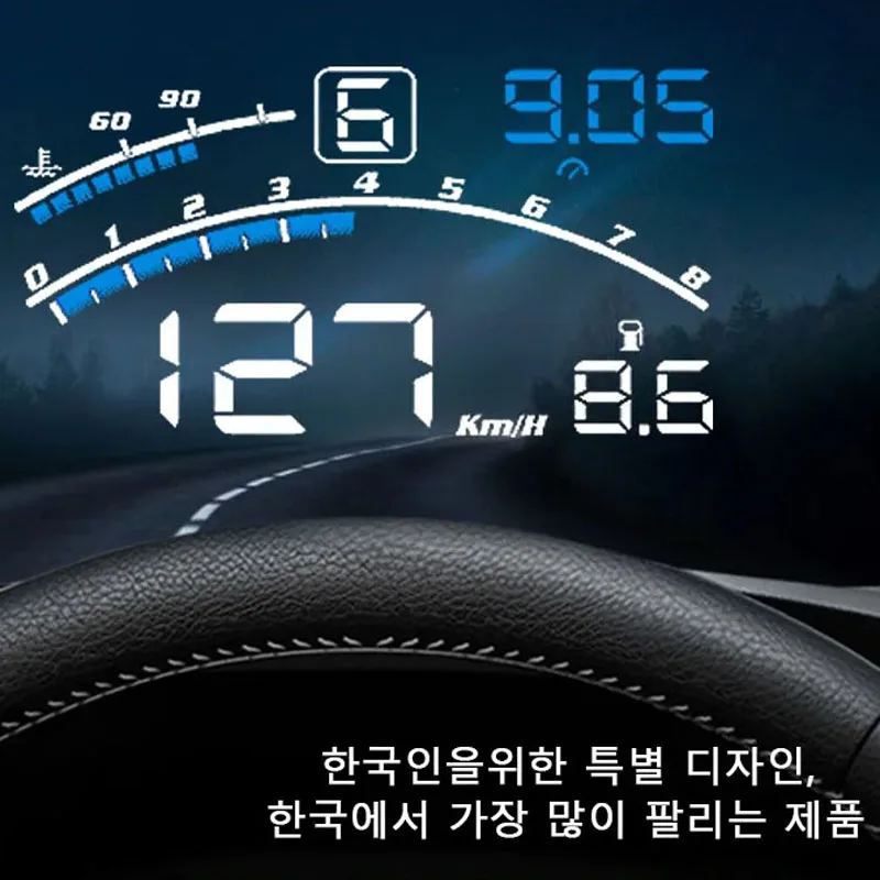 Автомобильный проектор на лобовое стекло, портативный автомобильный дисплей Heads Up, Универсальный модифицированный автомобильный дисплей Hd, дисплей скорости Hud, дисплей оборотов в минуту Изображение 1
