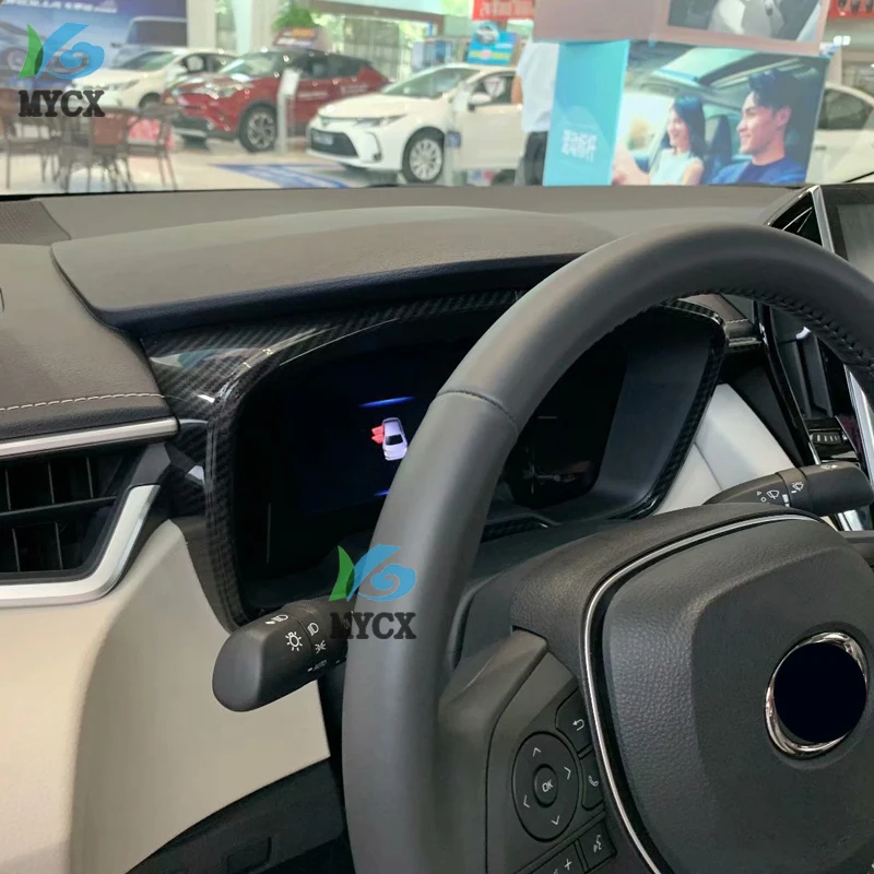 Автомобильный стайлинг для Toyota Corolla E210 12-го поколения 2019 2020 ABS Рамка приборной панели автомобиля в стиле углеродного волокна, декоративная наклейка для отделки крышки Изображение 5