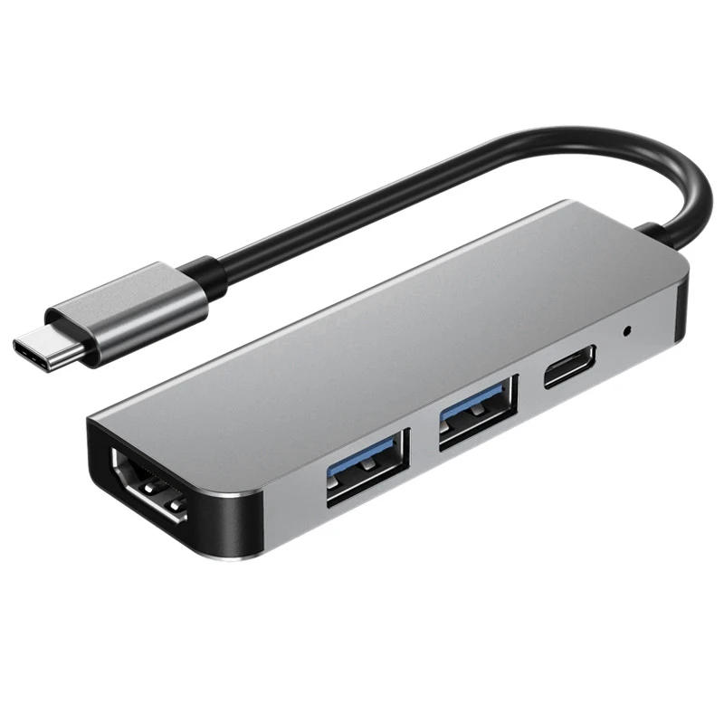 Адаптер-Концентратор USB Type C 4 В 1 С Многопортовым Кард-Ридером, Совместимым с 4K 30 Гц, USB3.0 Tf Pd Video Multi Ports Adapter Изображение 0