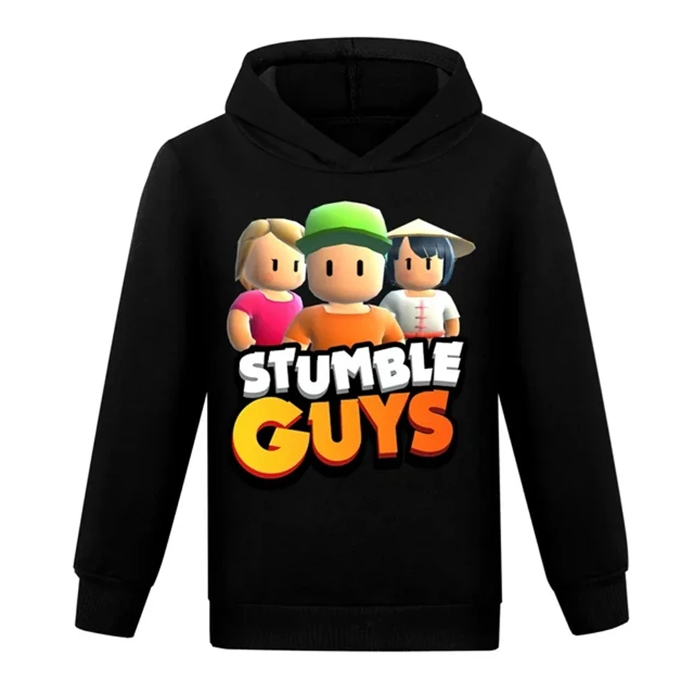 Аниме Stumble Guys Толстовки с 3D принтом, толстовка, детский повседневный пуловер, мультяшная уличная одежда, осенние топы для мальчиков и девочек, верхняя одежда Изображение 1