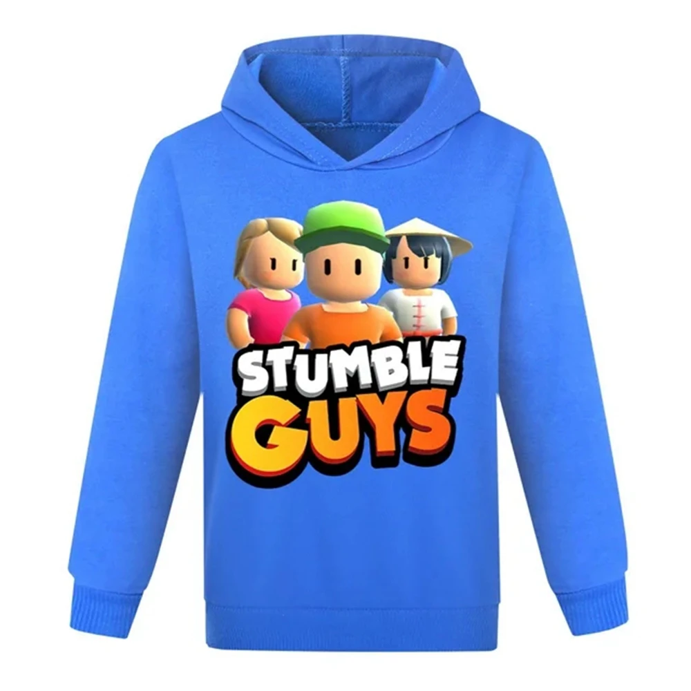Аниме Stumble Guys Толстовки с 3D принтом, толстовка, детский повседневный пуловер, мультяшная уличная одежда, осенние топы для мальчиков и девочек, верхняя одежда Изображение 2