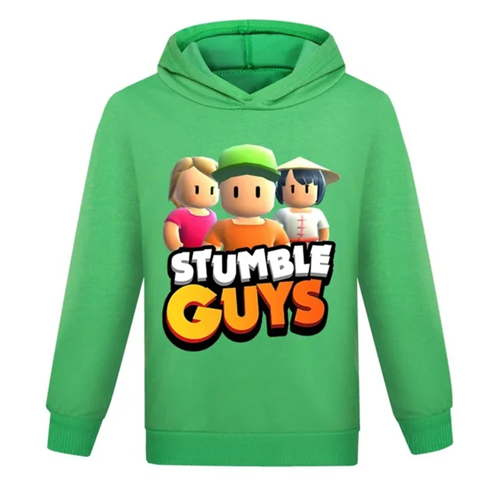 Аниме Stumble Guys Толстовки с 3D принтом, толстовка, детский повседневный пуловер, мультяшная уличная одежда, осенние топы для мальчиков и девочек, верхняя одежда Изображение 3