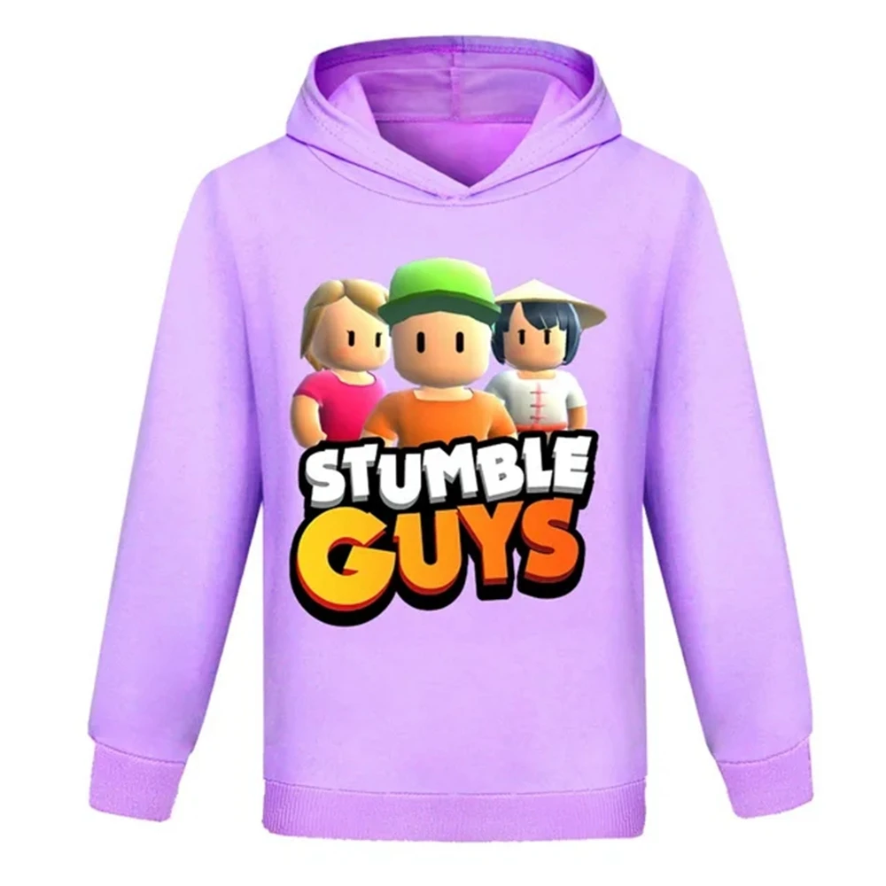 Аниме Stumble Guys Толстовки с 3D принтом, толстовка, детский повседневный пуловер, мультяшная уличная одежда, осенние топы для мальчиков и девочек, верхняя одежда Изображение 4
