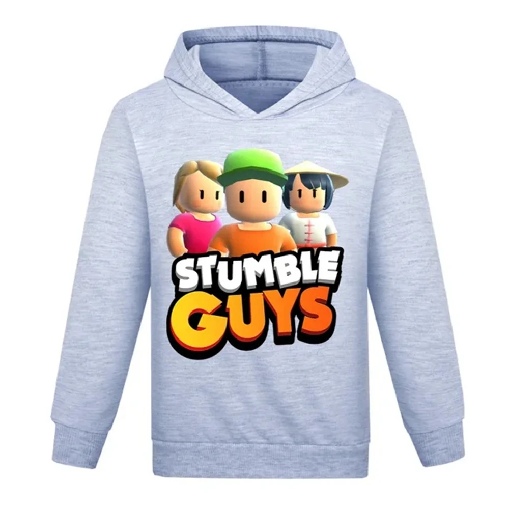 Аниме Stumble Guys Толстовки с 3D принтом, толстовка, детский повседневный пуловер, мультяшная уличная одежда, осенние топы для мальчиков и девочек, верхняя одежда Изображение 5