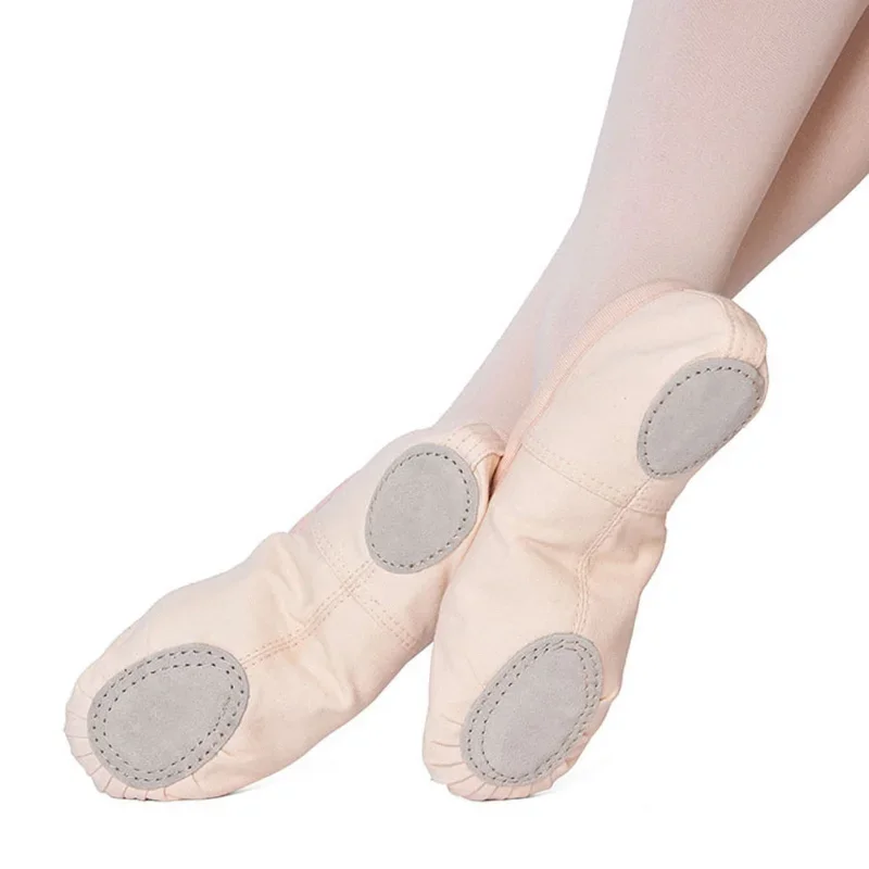 Балетные туфли для девочек, парусиновые танцевальные тапочки на мягкой подошве, детская обувь для занятий балериной, женская танцевальная обувь Изображение 2