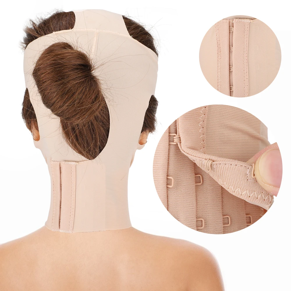 Бандаж для похудения лица, Дышащая V-образная подтяжка щек, уменьшающая двойной подбородок, 3D Многоразовая маска для сна для подтяжки лица Изображение 1
