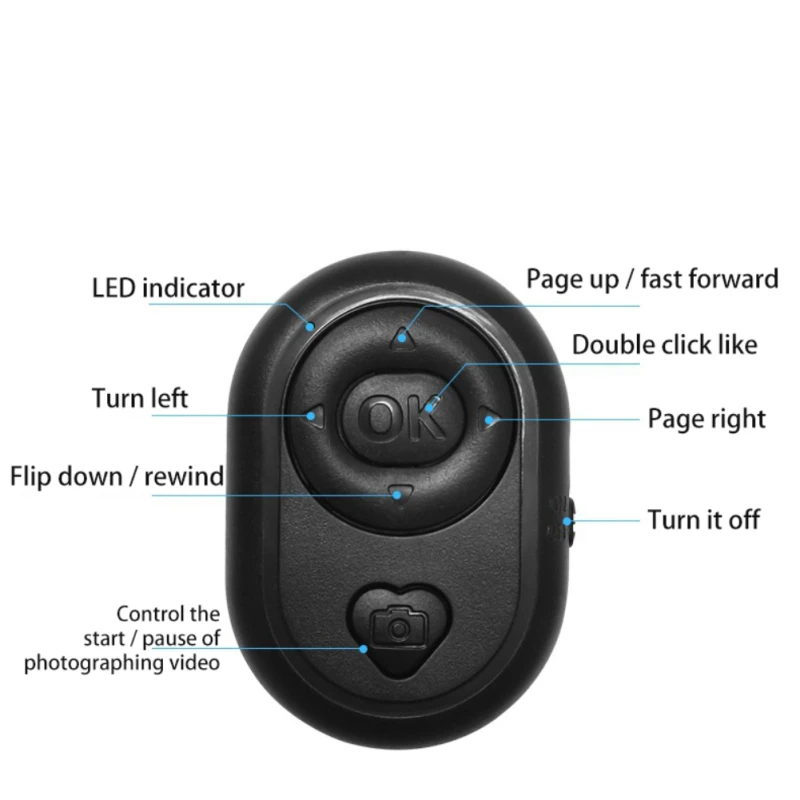 Беспроводная кнопка автоспуска затвора мобильной камеры с дистанционным управлением Android Ios Мобильный автоспуск для электронной книги Изображение 3