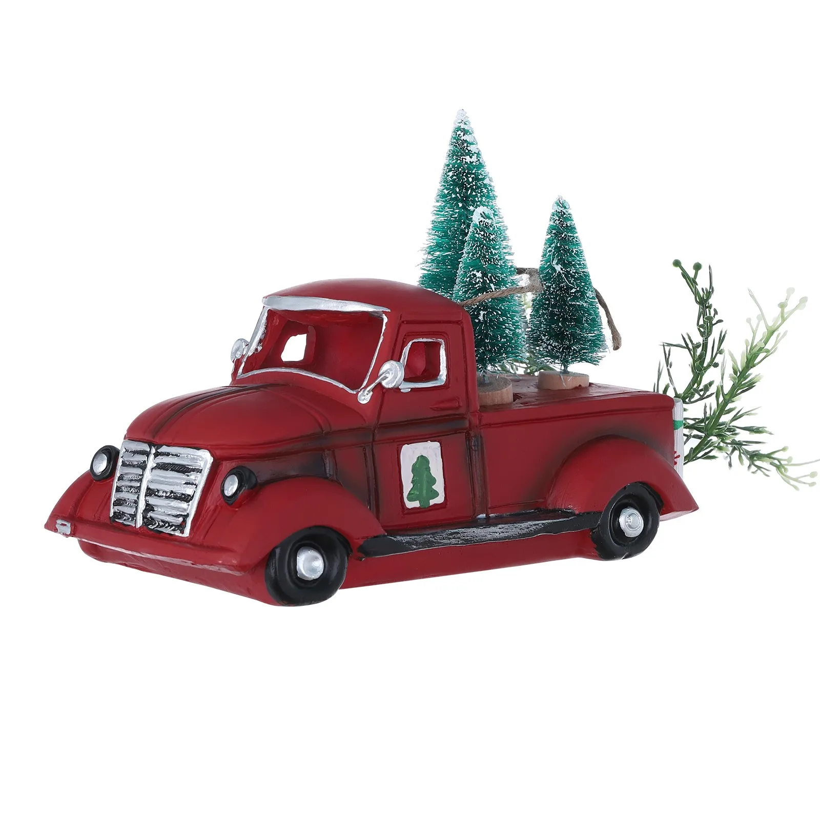 Большой грузовик с орнаментом, красный Грузовик с рождественской фермой, Рождественский декор, центральные елки, Рождественский Красный грузовик, ферма в винтажном стиле Изображение 1