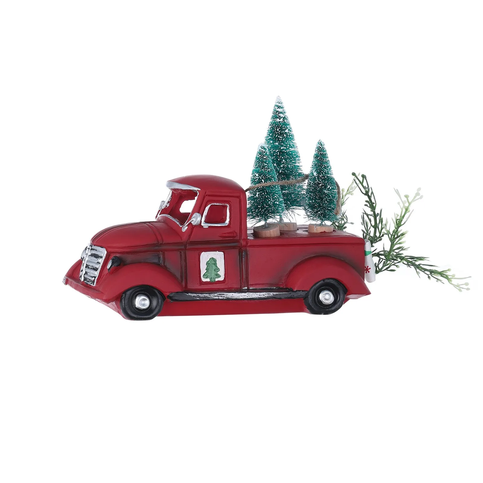 Большой грузовик с орнаментом, красный Грузовик с рождественской фермой, Рождественский декор, центральные елки, Рождественский Красный грузовик, ферма в винтажном стиле Изображение 2