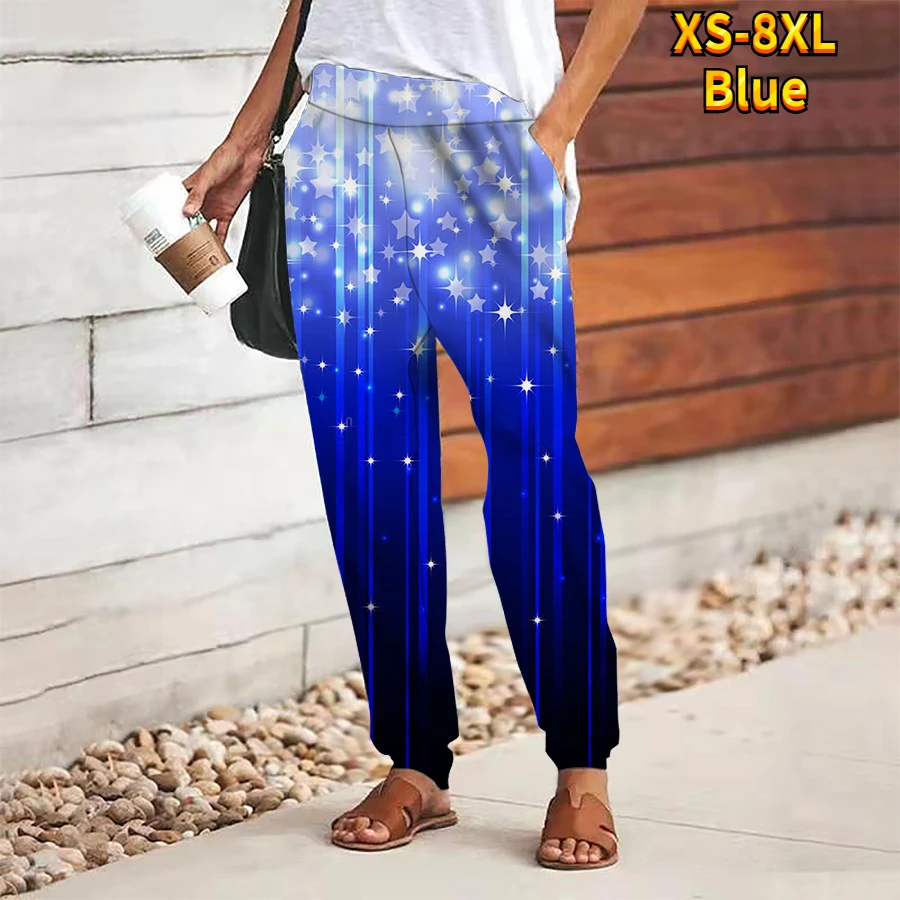 Брюки 2023 года, штаны для йоги с принтом, Свободные брюки в цветочек, повседневные Новые женские модные повседневные брюки, спортивные брюки, Брюки большого размера XS-8XL Изображение 5