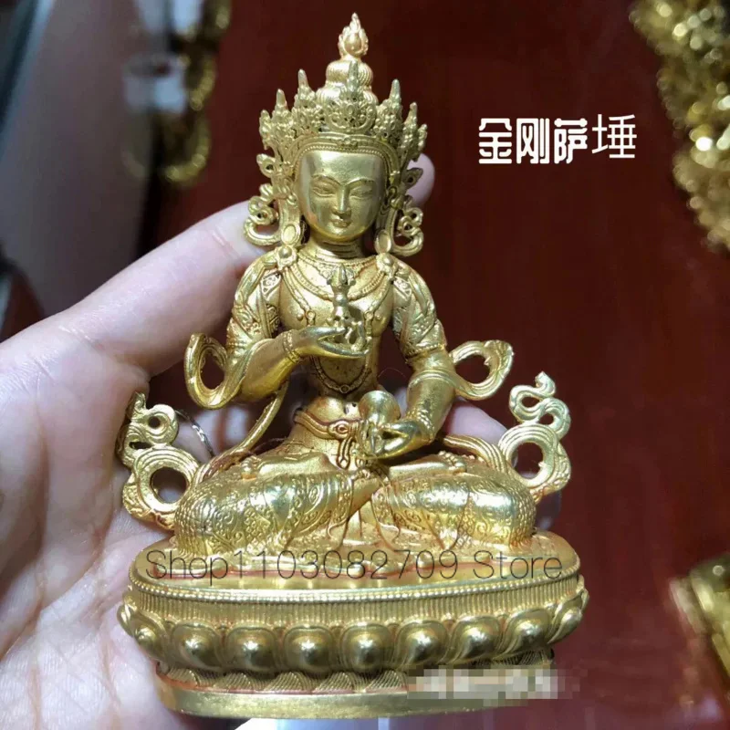 Буддизм хорошая позолота статуя Будды ДОМ семья эффективная защита высококачественная статуя Будды Ваджры Шакьямуни Ваджрасаттвы Маленькая Изображение 0