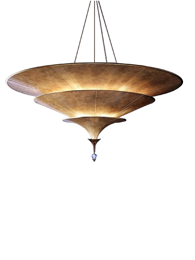 В наличии Люстра для чайного домика с буддийским настроением, Подвесной светильник Ваби-саби из Юго-Восточной Азии, подвесной светильник для декора домашней лестницы Изображение 5