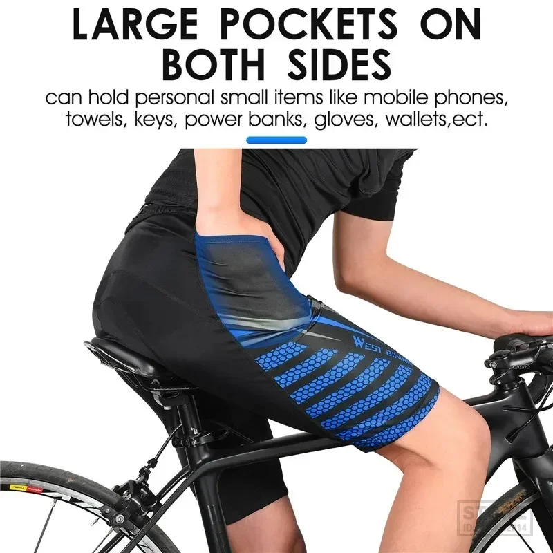 Велосипедные шорты WEST BIKING Pro Унисекс с утолщенной противоударной 3D накладкой, Колготки MTB Road Bike Team, Летнее Дышащее нижнее белье, шорты Изображение 3