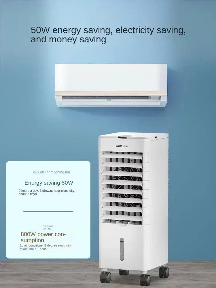 Вентилятор кондиционера Oaks, охлаждающий вентилятор, небольшой холодильник с водяным охлаждением и портативный охладитель воздуха ice 220V для домашнего использования Изображение 0