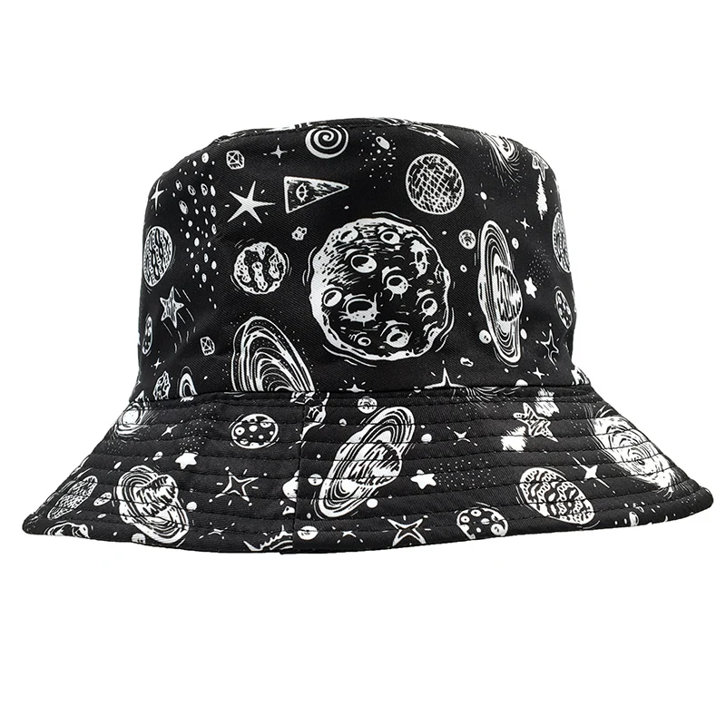 весенне-летняя шляпа рыбака, уличная шляпа-ведро с принтом Галактики, хлопковая шляпа с принтом планеты, модная панама, солнцезащитные шляпы, панама-ведро Изображение 0