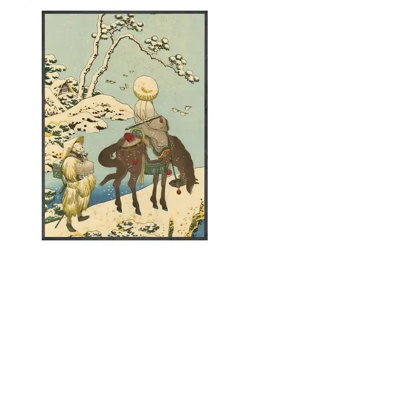 Винтажное Японское Искусство Горы Канагава Огромные Волны Туман Птица ПЛАКАТ Крафт Винтажный Плакат Бумага Diy Декор Современное Искусство Настенная Живопись Изображение 1