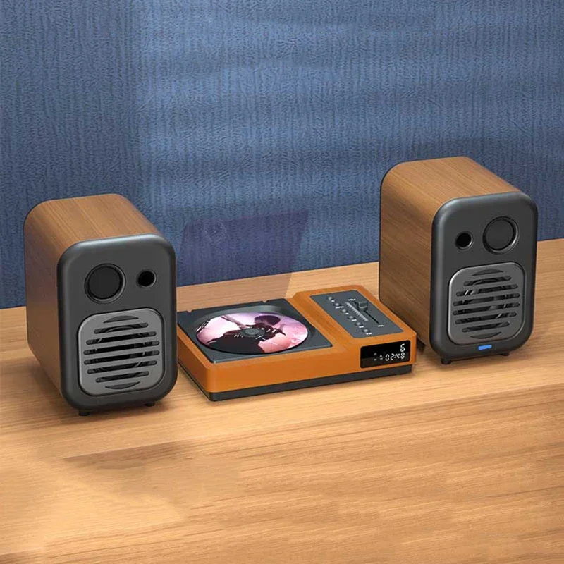 Винтажный Hi-Fi CD-плеер Bluetooth 5.2 С Регулируемыми Высокими и Басовыми Частотами Портативный CD-Аудиоплеер со Встроенным Аккумулятором ИК-Пульт Дистанционного Управления Изображение 4