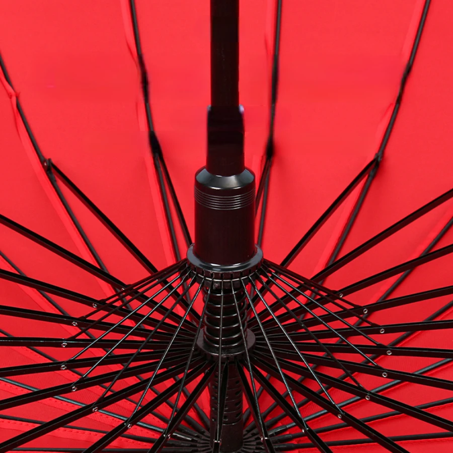 Винтажный Ветрозащитный Длинный зонт, Большой красный Автоматический зонтик Унисекс, Треккинговый зонт, Зонт от дождя Man Sombrilla Изображение 3