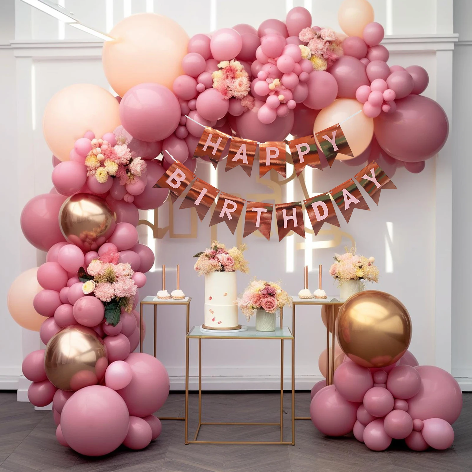 Воздушные шары на День рождения, Подвесные завитки, Латексные воздушные шары, подвесные вечерние 106-108 шт., набор для вечеринки по случаю Дня рождения, Серпантин, Украшения для вечеринки Изображение 0
