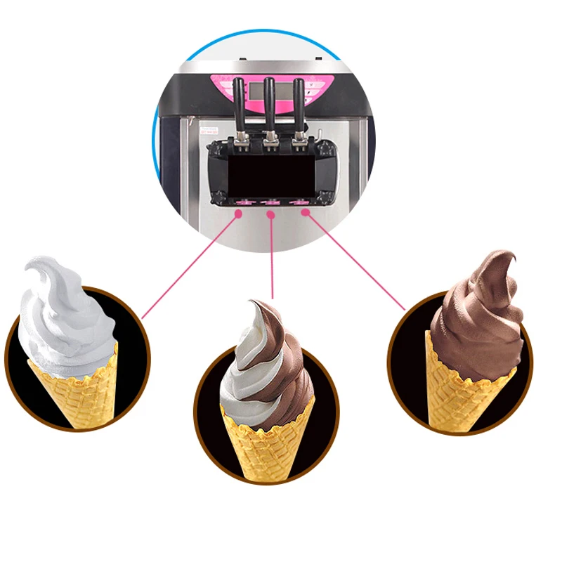 Высококачественная Коммерческая Машина Для Производства Мягкого Мороженого, Машина Для Производства Замороженного Йогурта С Тремя Вкусами Изображение 5