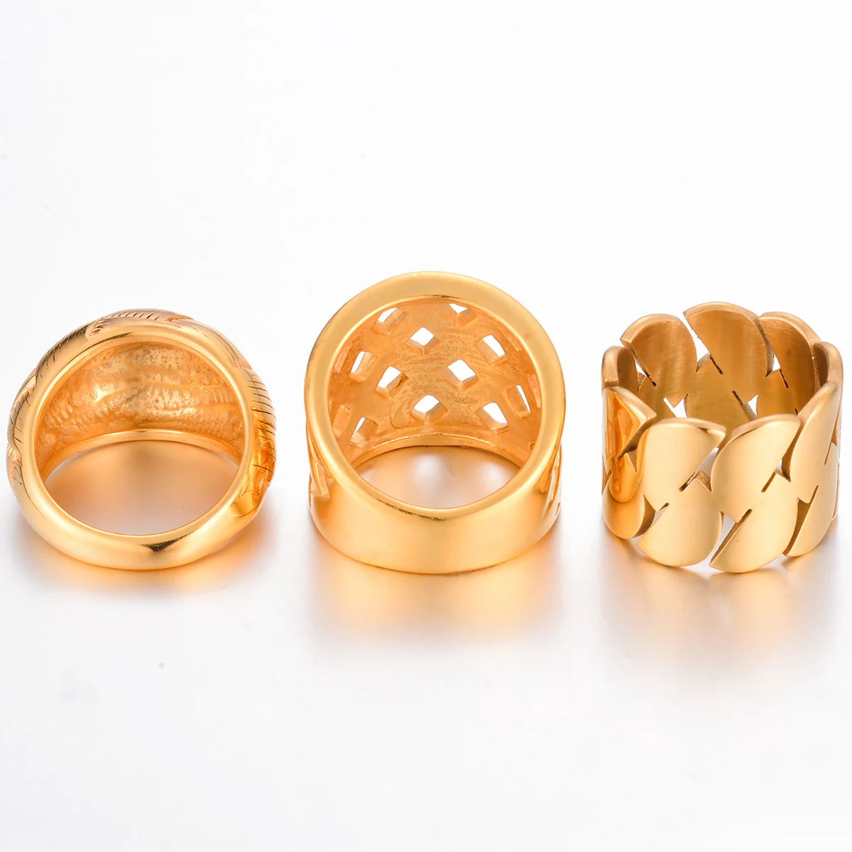 Высококачественные водонепроницаемые кольца для круассанов из нержавеющей стали для женщин, плетеное крученое массивное кольцо с куполом, ювелирные изделия, подарочная Дропшиппинг Изображение 2