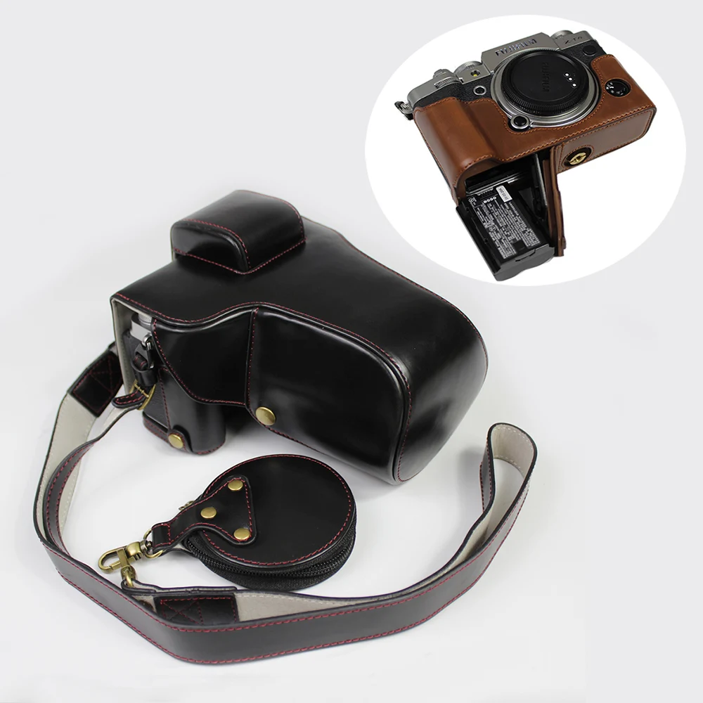 высококачественный Чехол из Искусственной кожи Для камеры Fujifilm fuji X-T4 XT4, Нижняя крышка, Отверстие для аккумулятора с плечевым ремнем Изображение 0