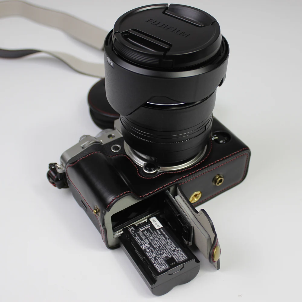 высококачественный Чехол из Искусственной кожи Для камеры Fujifilm fuji X-T4 XT4, Нижняя крышка, Отверстие для аккумулятора с плечевым ремнем Изображение 1