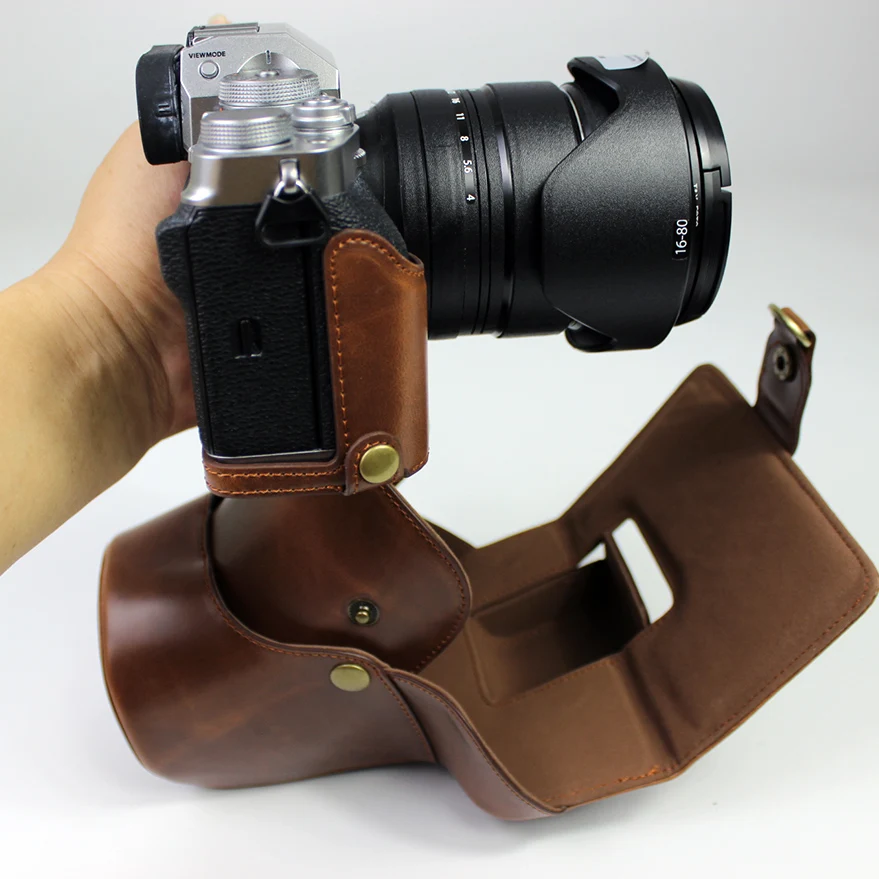высококачественный Чехол из Искусственной кожи Для камеры Fujifilm fuji X-T4 XT4, Нижняя крышка, Отверстие для аккумулятора с плечевым ремнем Изображение 2