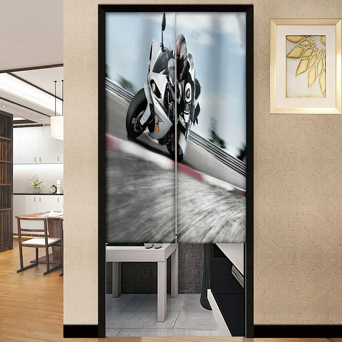 Дверная занавеска для гоночной трассы Superbike Motorsport, перегородка для мотогонок, Кухонный дверной проем, декоративный декор для дома в кафе-ресторане Изображение 0