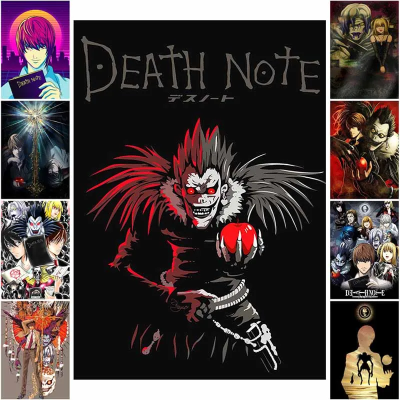 Декор спальни Настенное Украшение Death Note Плакат Эстетические Украшения для Комнаты Декоративные Картины Аниме Рисунок L Light Art Mural Изображение 0