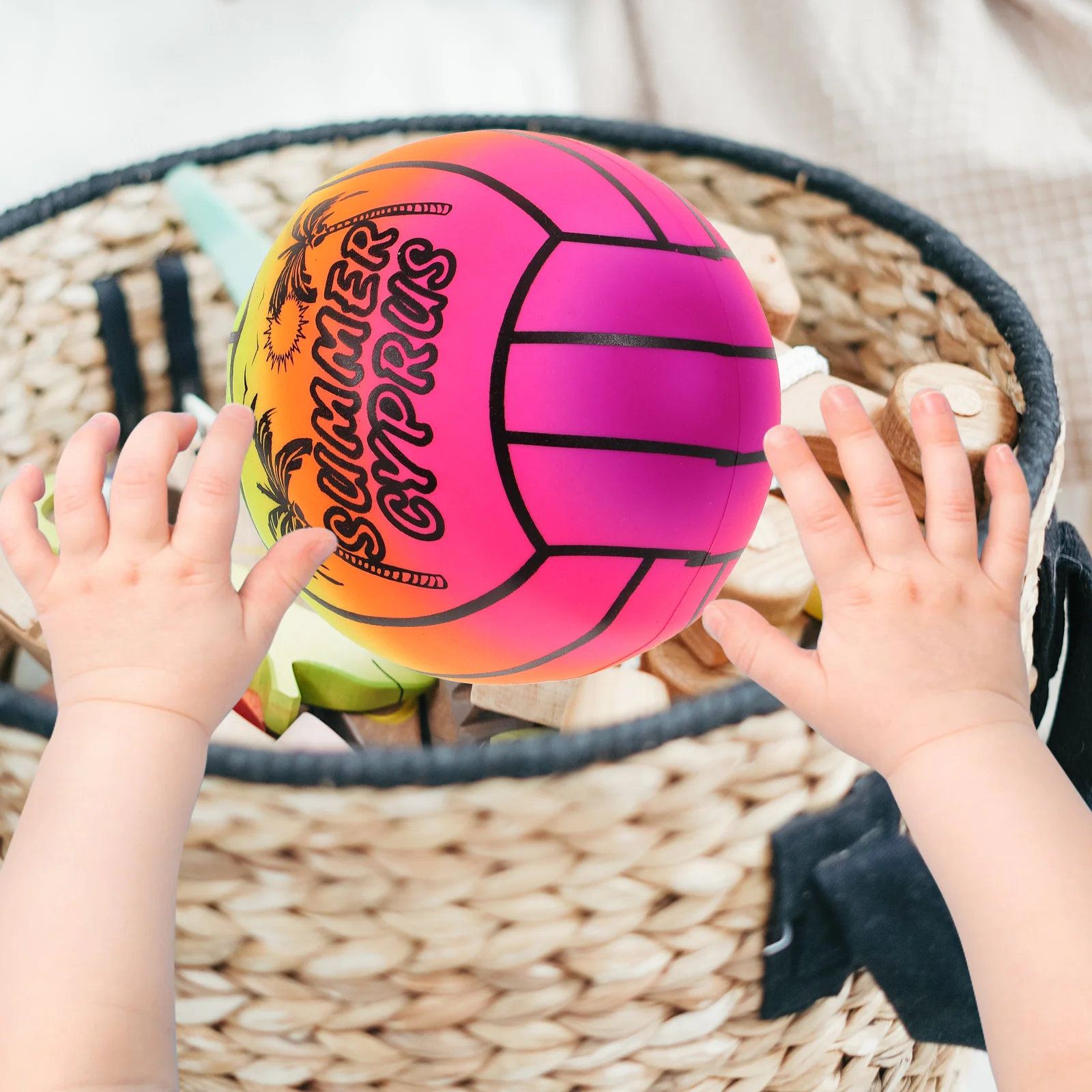 Детская надувная игрушка для волейбола из радужного ПВХ, спортивное оборудование для помещений и улицы, Плавательный бассейн, Пляж Изображение 0