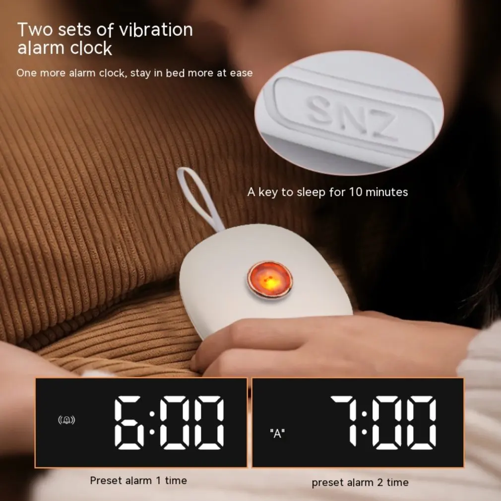 Детские глухонемые светодиодные электронные цифровые часы с функцией повтора, бесшумный мощный вибрирующий будильник для студенческого общежития Изображение 3