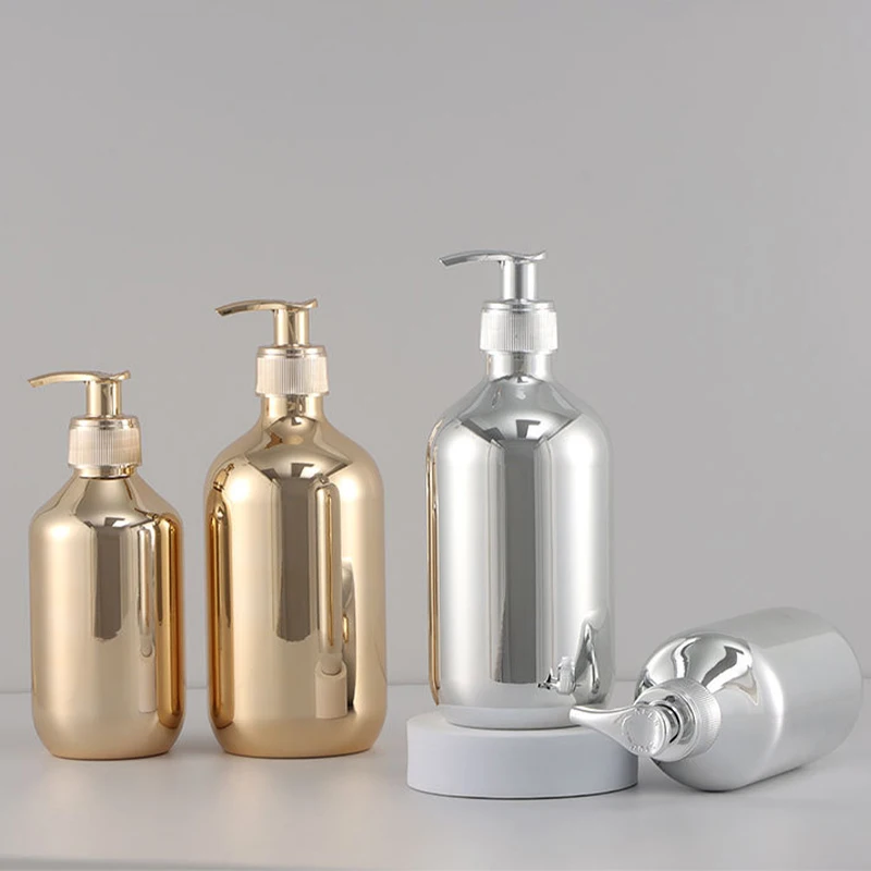 Диспенсеры для мыла для рук объемом 300 мл, золотисто-хромированные Бутылки для жидкого мыла, устойчивые к ржавчине, круглые диспенсеры для Бостона, аксессуары для ванной и кухни Изображение 0