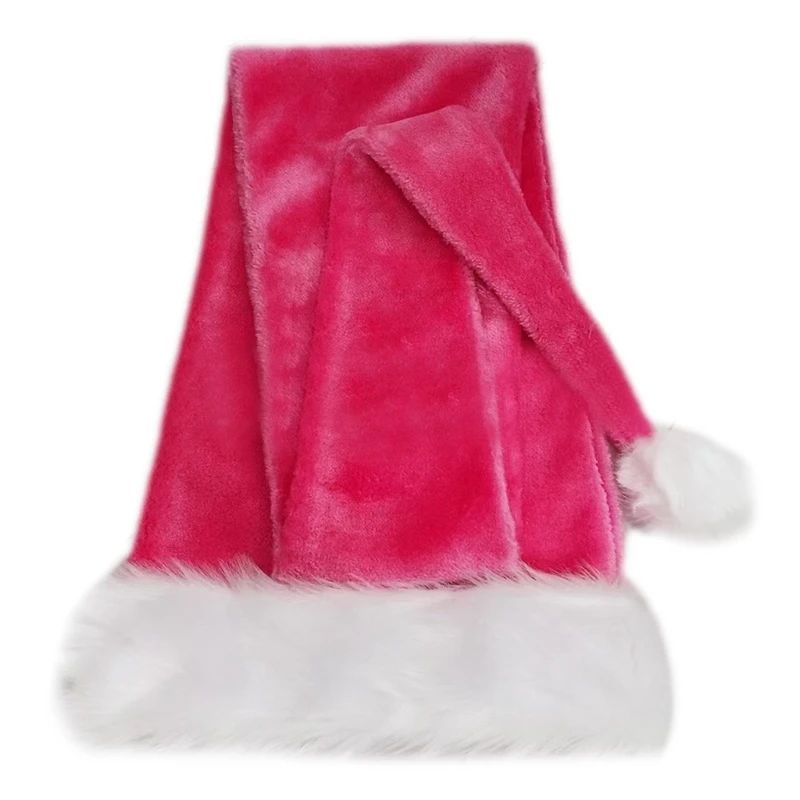 Длинная Рождественская шляпа, шляпа для Рождественской вечеринки, Плюшевая Шляпа Санта-Клауса, реквизит Navidad, Новогодняя Толстая Рождественская шляпа для взрослых и детей Изображение 4