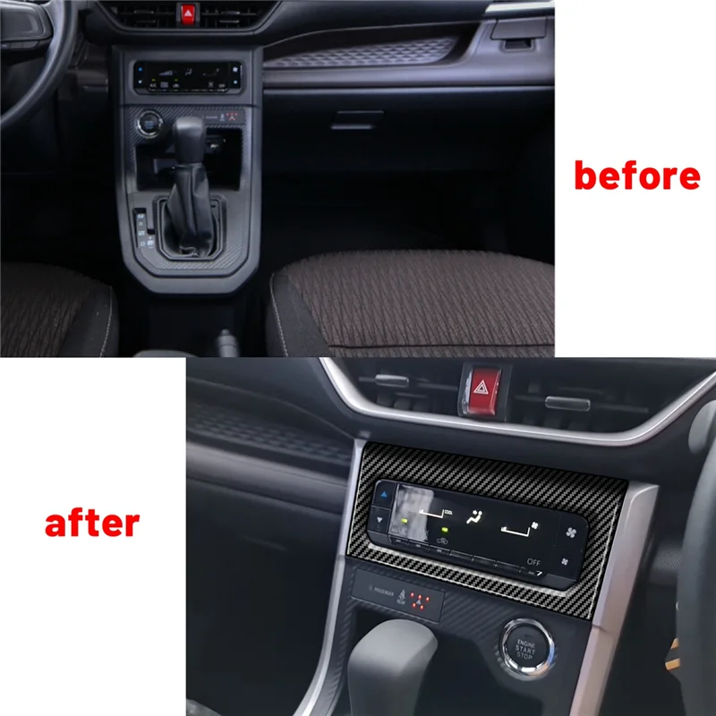 Для Toyota Veloz Avanza 2022 + Углеродное Волокно Аудио Кнопки Включения Кондиционера Рамка Накладка Наклейка Изображение 3