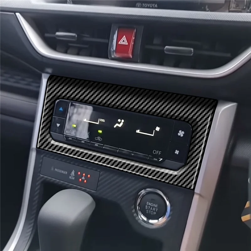 Для Toyota Veloz Avanza 2022 + Углеродное Волокно Аудио Кнопки Включения Кондиционера Рамка Накладка Наклейка Изображение 4