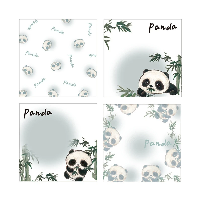 для Творческих Стикеров Panda Разместила Блокноты Cartoon Smooth Writing Memo Pad для Школьного Класса Office на 50 Листах Изображение 0