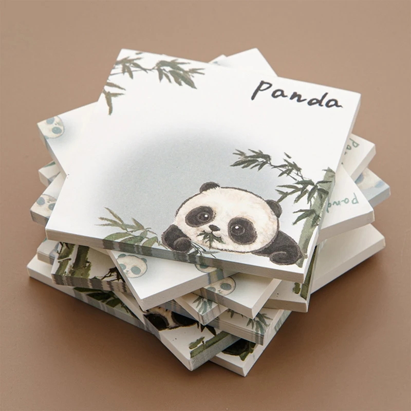 для Творческих Стикеров Panda Разместила Блокноты Cartoon Smooth Writing Memo Pad для Школьного Класса Office на 50 Листах Изображение 1