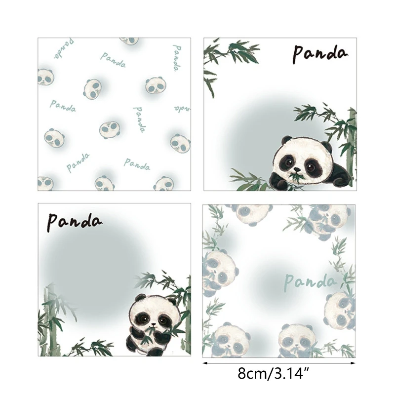 для Творческих Стикеров Panda Разместила Блокноты Cartoon Smooth Writing Memo Pad для Школьного Класса Office на 50 Листах Изображение 5