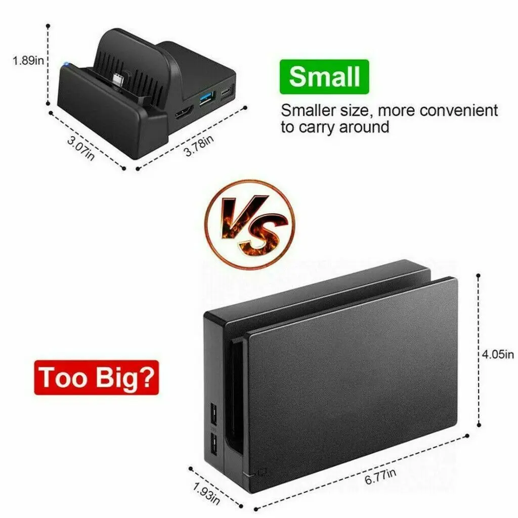 Док-станция для телевизора, док-станция для модели Switch OLED, 4K /1080P HDMI, переносная подставка для зарядки, с дополнительным портом USB 3.0 Изображение 1
