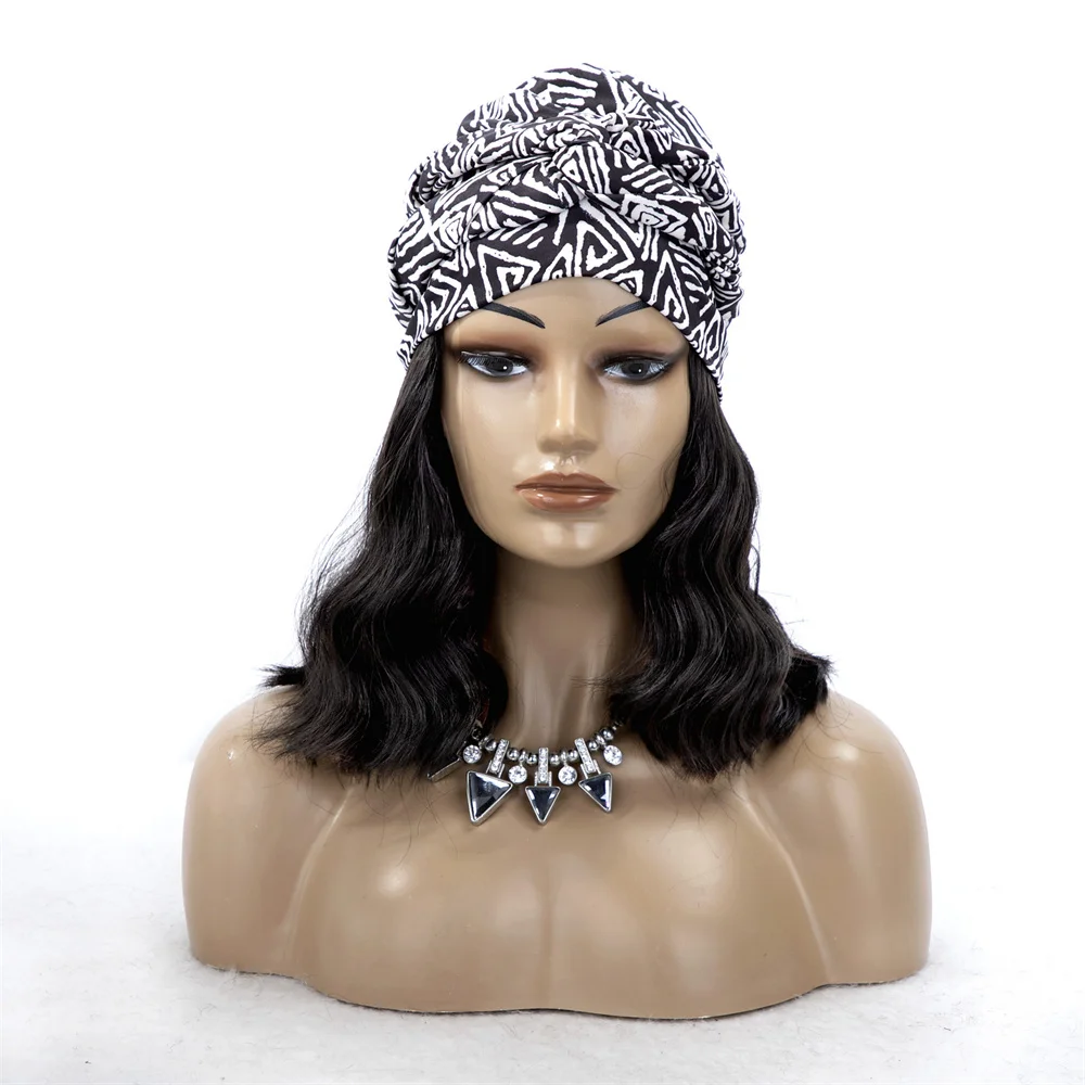 Европейский и американский шарф для волос, повязка на голову, парик, натуральный черный с челкой, женский красивый и теплый головной убор для ежедневного использования. Изображение 4