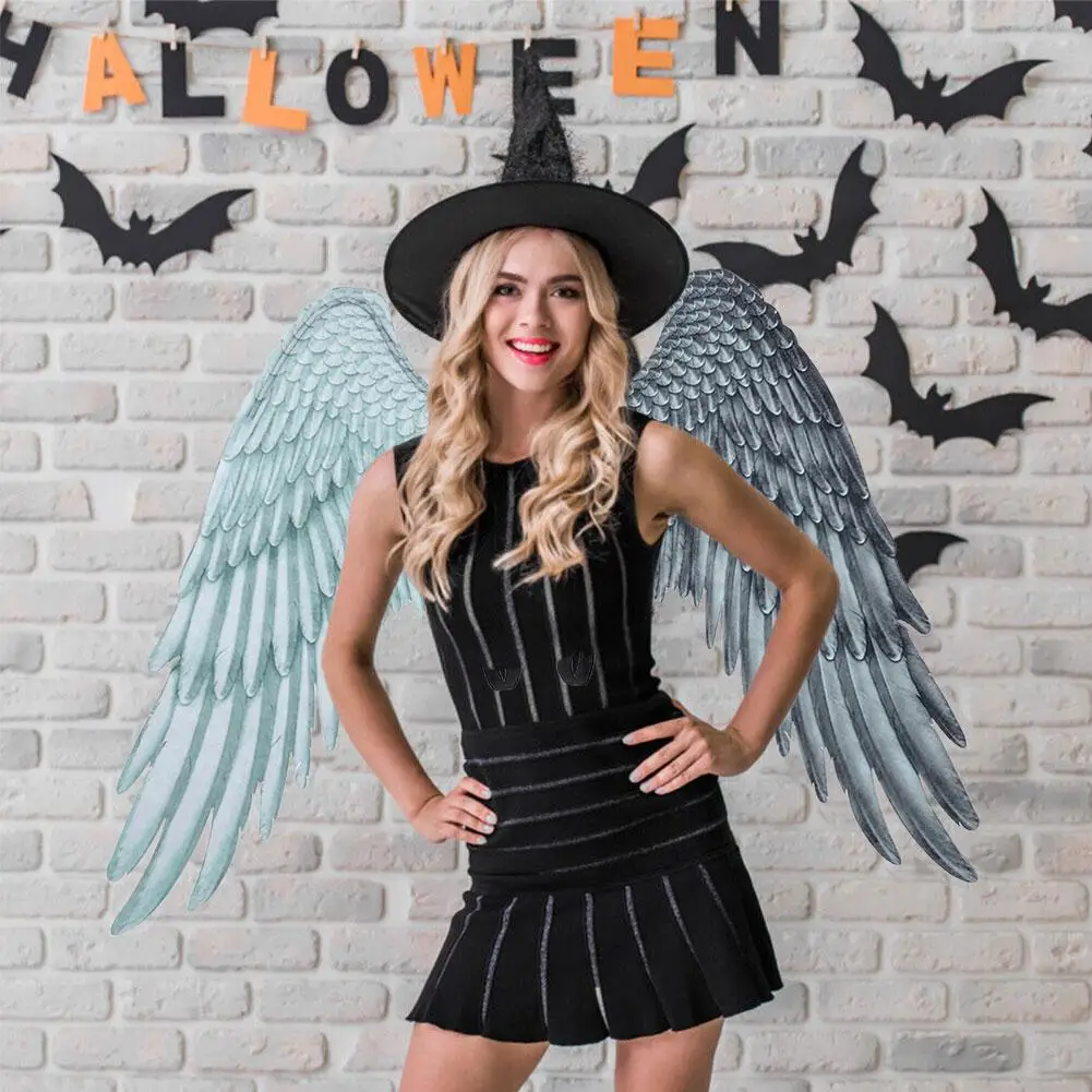 Женская Одежда Angel Wings Carnival Halloween Ball Выберите Большие Цвета Костюм С Крыльями Для Косплея Черный Реквизит Белый 4 Дополнительных V9L8 Изображение 2