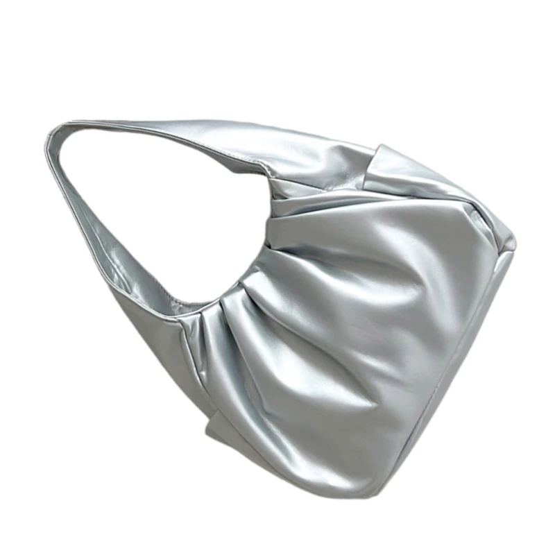 Женская сумка через плечо из мягкой искусственной кожи PU, вместительная сумка, складки в корейском стиле, плиссированная сумка-тоут, сумки для подмышек, сумки для подмышек Изображение 1