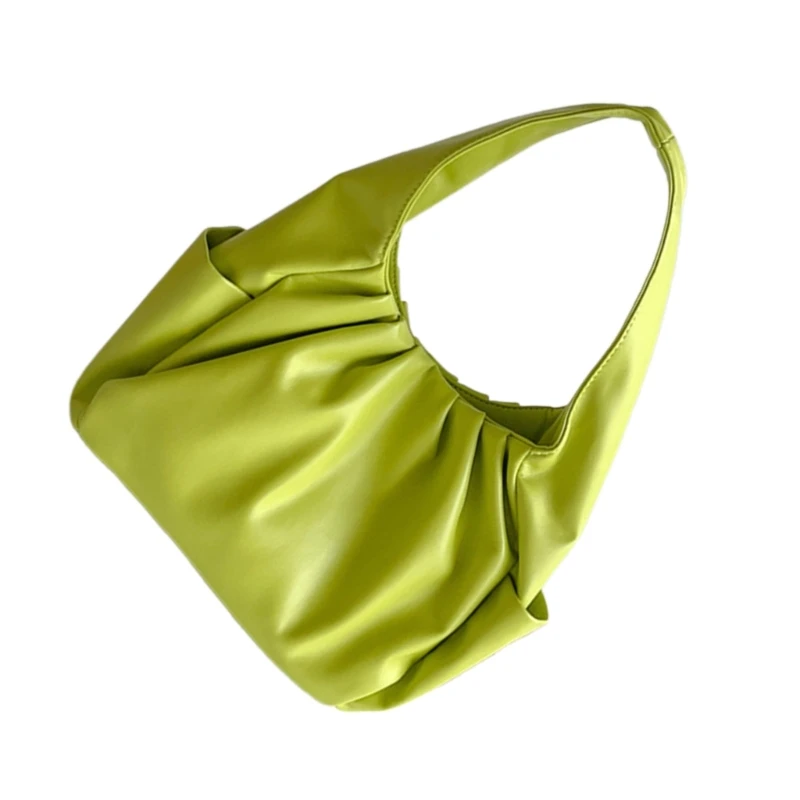 Женская сумка через плечо из мягкой искусственной кожи PU, вместительная сумка, складки в корейском стиле, плиссированная сумка-тоут, сумки для подмышек, сумки для подмышек Изображение 4