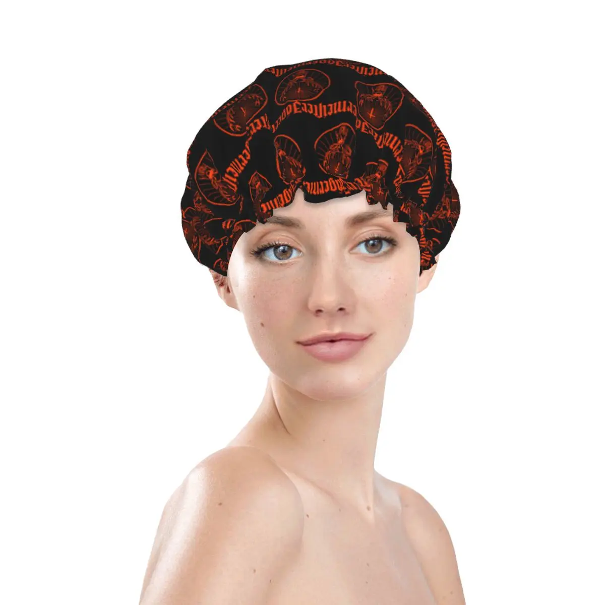 Женская шапочка для душа Jagermeister, двухслойные эластичные водонепроницаемые шапочки для волос Изображение 0