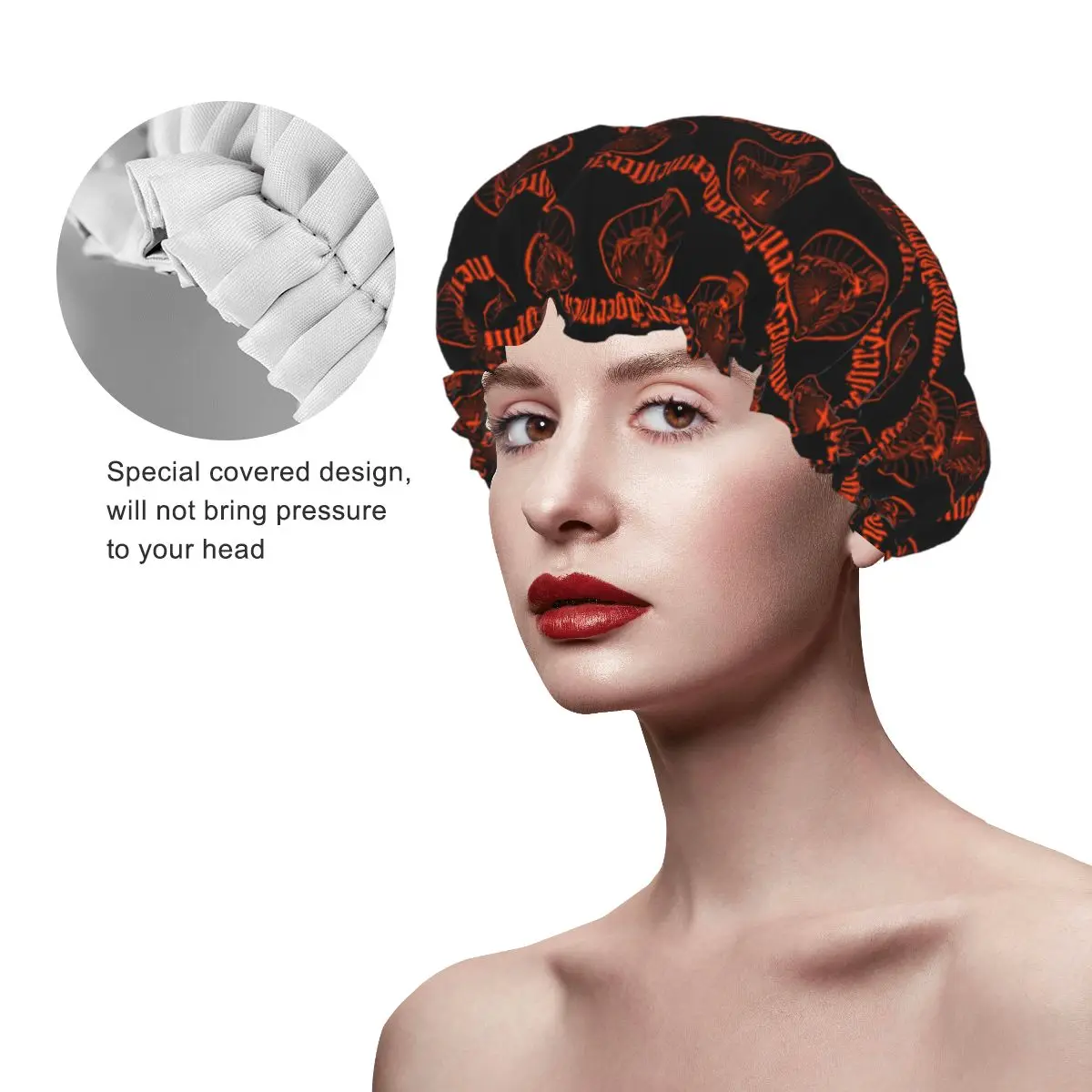 Женская шапочка для душа Jagermeister, двухслойные эластичные водонепроницаемые шапочки для волос Изображение 3