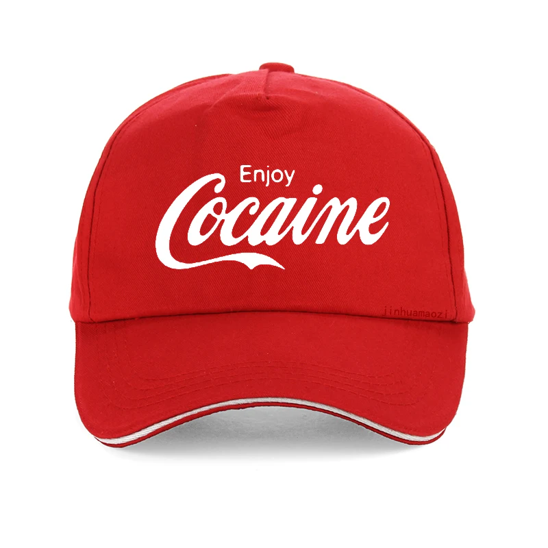 забавная мужская кепка Enjoy Cocaine, Модная женская новая летняя солнцезащитная шляпа, повседневные бейсболки унисекс для рыбалки и охоты на открытом воздухе Изображение 0