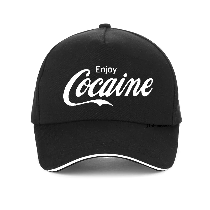 забавная мужская кепка Enjoy Cocaine, Модная женская новая летняя солнцезащитная шляпа, повседневные бейсболки унисекс для рыбалки и охоты на открытом воздухе Изображение 1